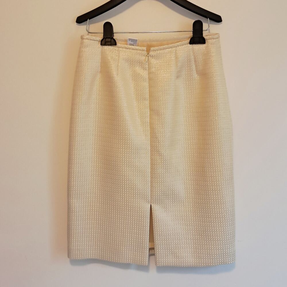 Tahari Arthur S Levine Luxe Elegant Cream Skirt Suit Set Gold Trim - Picture 5 of 10